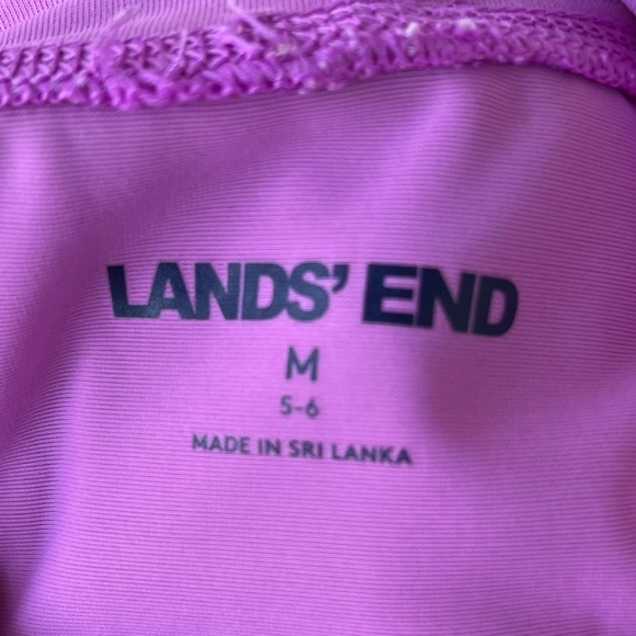 •Lands End• Girls Long Sleeve Sequin Shark Rash Guard  - Size Medium (5-6) - Picture 3 of 7